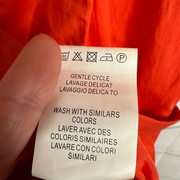 Frnch Womens size Medium Sleeveless Wrap Dress Salmon Red NEW F8522 Chic - Picture 7 of 10